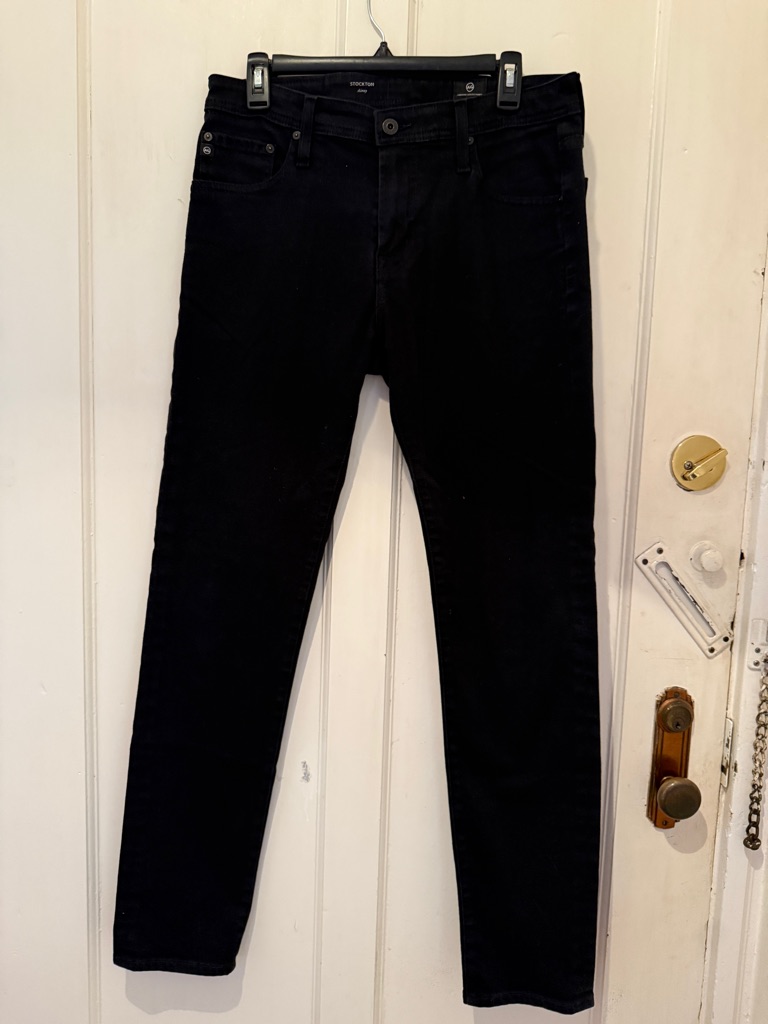 Ag Jeans Stockton Skinny Black 33x32 Adriano Goldschmied Premium Denim